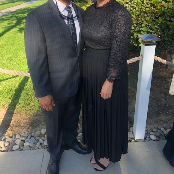 Black Pleated Dress - Picture 3 of 3